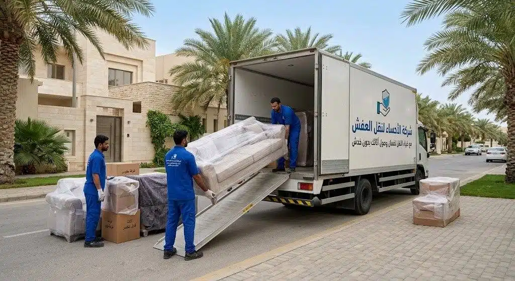 نقل عفش الاحساء — فريق نقل العفش مع الفك والتركيب والتغليف